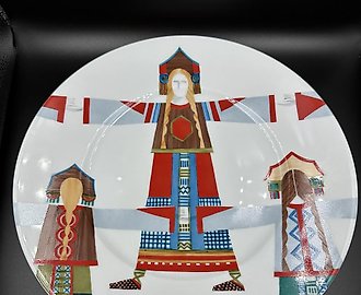 Тарелка национальный костюм ручная роспись Серебрякова Ольга ведущий художник ифз
