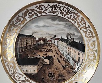 Тарелка с архитектурным пейзажем, первая четверть XIX в.
