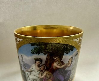 Чашка фарфор полихромная миниатюра Вена 1799 г.