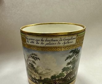 Polychrome Porcelain Geographic Miniature Cup Vienna 1800