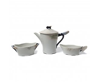 Фарфоровый кофейный сервиз, 3 предмета. Royal Copenhagen