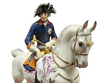 Фарфоровая скульптура Allach, Фридрих Великий на коне