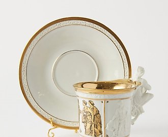 Чашка с фигурной ручкой в виде Архангела Михаила с блюдцем RPM