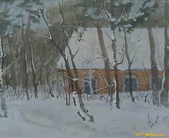 House in the Forest. Watercolor. 17 x 25 cm.