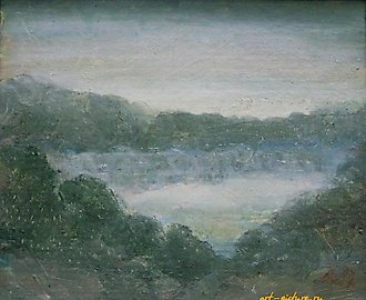 Утро Акатово. Картон, масло. 19 х 22 см