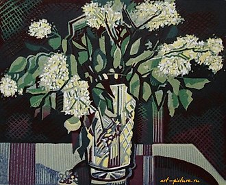 Апрель. Цветная линогравюра. 40х50 см