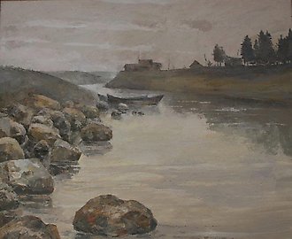 У реки. Холст, масло. 42 х 68 см.