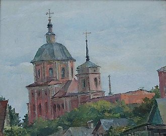Church of St. George the Victorious. Canvas on cardboard, oil. 50 x 60 cm.