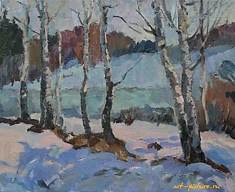 Голубой март. Холст, масло. 50 х 70 см