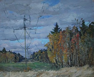 Просека. Картон, масло. 46 х 50 см