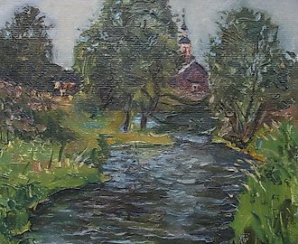 Вязьма. Картон, масло. 30 х 29 см