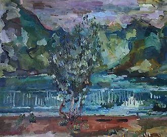 Черногория. Пейзаж с оливой. Холст, масло. 68 х 80 см