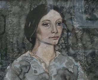 Девушка в сером. Бумага, акварель. 66 х 56 см.