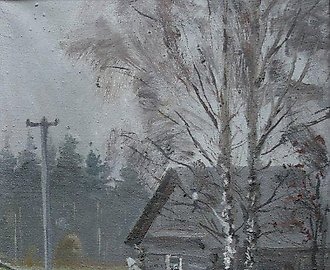 Деревня. Холст, масло. 40 х 30 см