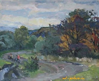 Краски осени. Картон, масло. 40 х 50 см