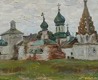 Храм. Картон, масло. 28 х 21 см.