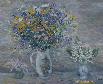 Цветы полевые, цветы лесные. Холст, масло. 61 х 81 см