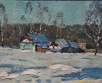 Лазурь. Картон, масло. 19 х 25 см