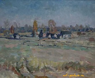 Деревня Водилки. Холст, масло. 27 х 36 см