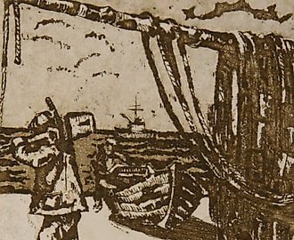Приход рыбаков с лова. Рыбацкие будни (из серии). .