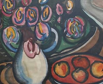 Still Life. Vase. Watercolor. 48 x 48 cm