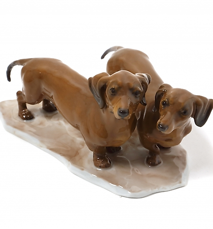 buy The porcelain figure "Two Dachshunds." Rosenthal