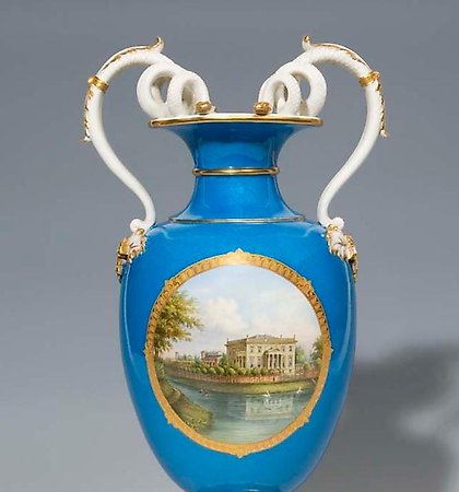 buy "Species vase with snake-shaped handles. KPM Berlin 1849-1870, artist Haus. KPM"
