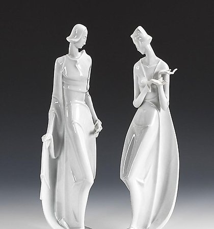 buy The sculptural composition "Prince and Princess" by Gerhard Schliepstein, Rosenthal.