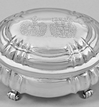 buy Exquisite Baroque Silver Casket with Engraved Coats of Arms