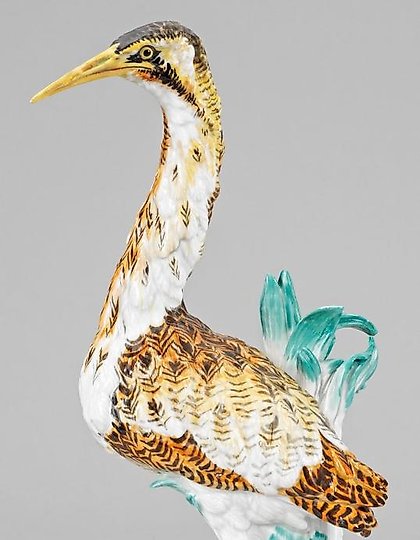 buy Large Porcelain Bittern Figurine after a Model by J.J. Kändler