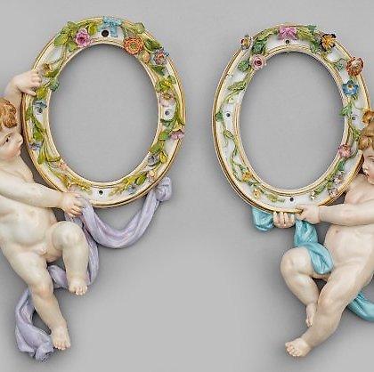 buy Rare Wall Mirrors with Amoretti and Cherub Figures, Late 19th Century.