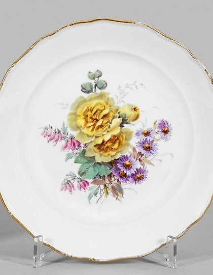 buy Decorative Plate with Floral Pattern from Meissen, circa 1900