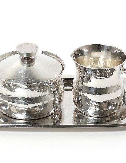 购买 银色糖罐和奶壶，带托盘 - 埃里克·洛夫曼