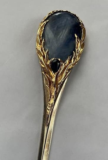 buy Jewelry knife for paper with blue agate by Gilbert Albert.