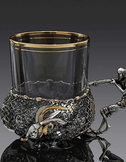 купить Подстаканник Старик и невод, серебро