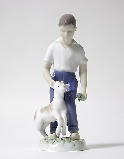 购买 小男孩和小山羊。丹麦，哥本哈根，Bing & Grondahl