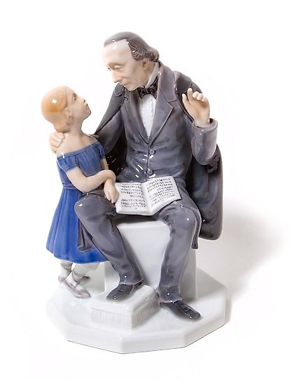 购买 作家汉斯·克里斯蒂安·安徒生与女孩。丹麦，哥本哈根，Bing & Grondahl