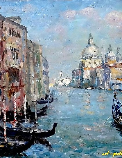 购买 威尼斯。大运河。画布，油画。45 x 55 厘米