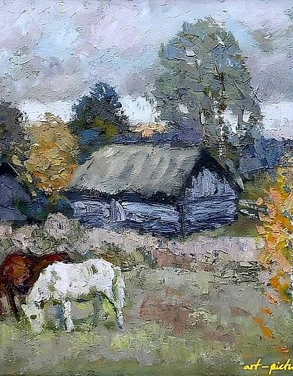 купить Сарайчики. Холст, масло. 45 х 55 см