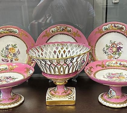 buy Dessert service "Rose Pompadour. Sevres Flowers and Birds" SEVRES