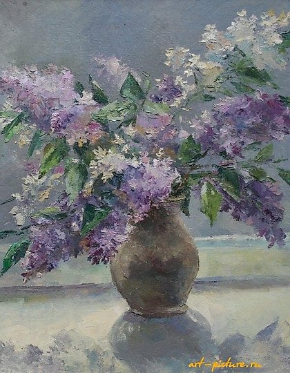 купить Сирень. Холст, масло. 50 х 45 см