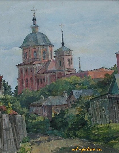 купить Церковь св. Георгия Победоносца. Холст на картоне, масло. 50 х 60 см.