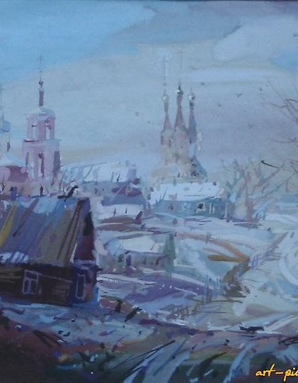 购买 阳光明媚的日子。水彩画。24 x 30 厘米