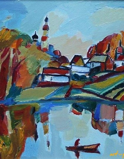 buy Golden Splash. Cardboard, oil. 22 x 30 cm.