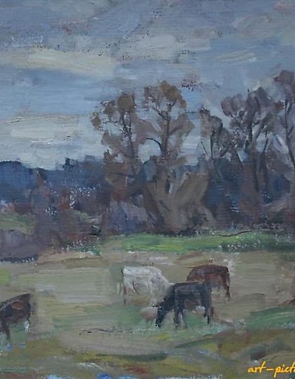 buy October. Flock. Cardboard, oil. 40 x 50 cm.