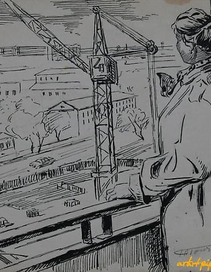 购买 建筑。纸。墨水。21 x 29 厘米。