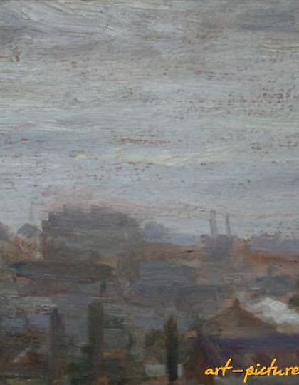 buy "At Stalin's Factory. Cardboard, oil. 23 x 30 cm"