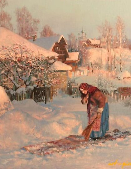 购买 星期六。油画,画布