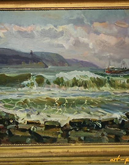 购买 海浪汹涌，油画