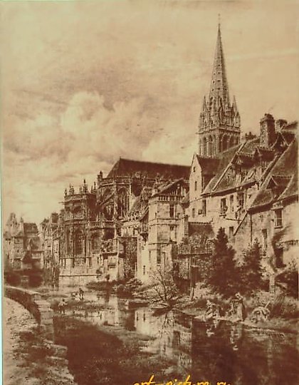 购买 圣 - 皮埃尔天然皮革雕刻版画